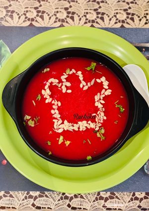 A picture of Tomato beetroot soup.