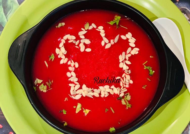 Recipe of Homemade Tomato beetroot soup