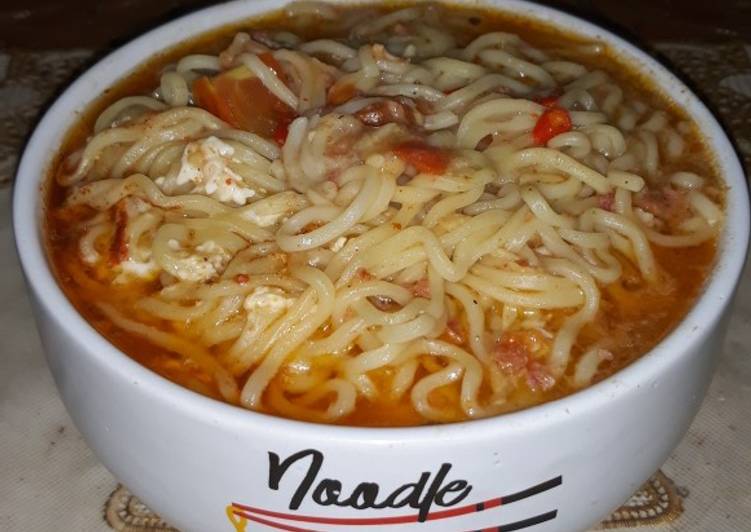 Resep Spicy Curry Noodle with Corned Beef, Enak