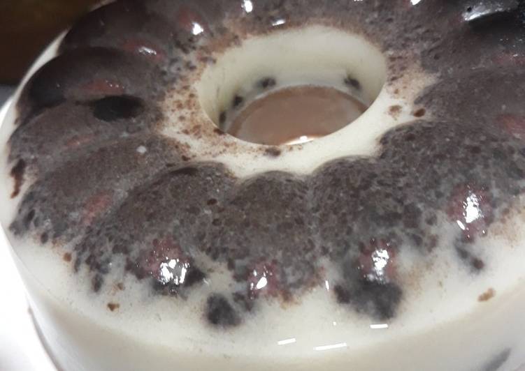 Pudding lapis coklat oreo + fla vanila