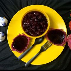 A picture of Dragon fruit jelly.