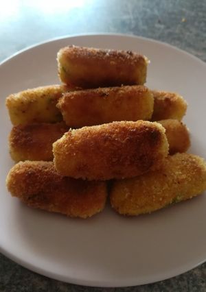 Una foto de Croquetas de pimiento del padrón
