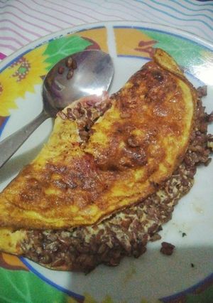 Foto resep Telor dadar isi nasi merah