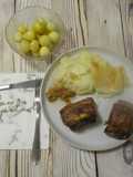 Fehérboros 🍷 sült oldalas 🍖 parmezános🧀 burgonyapürével 🥔