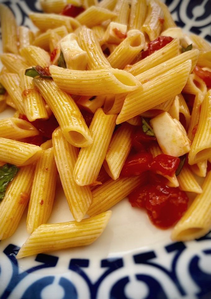 Una foto de Pasta alla checca —receta romana—