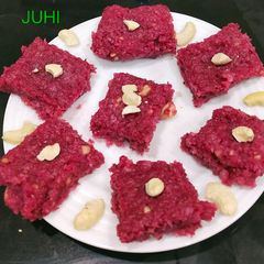 A picture of Strawberry Coconut Berfi.