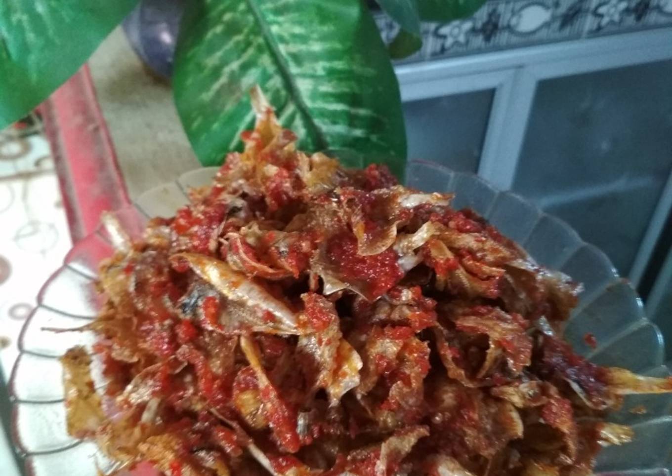 Balado ikan asin bulu ayam