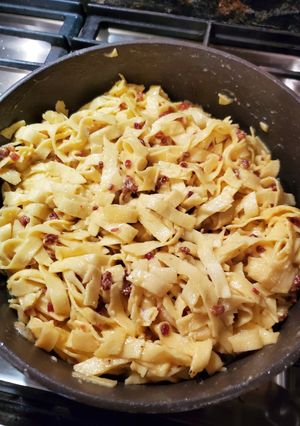 A picture of Fettuccine Carbonara.