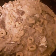 A picture of Creamy Steak and Tortellini with Goat Cheese.