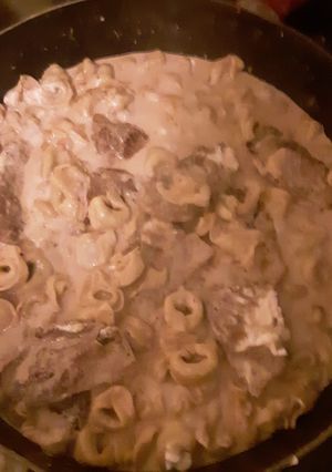 A picture of Creamy Steak and Tortellini with Goat Cheese.