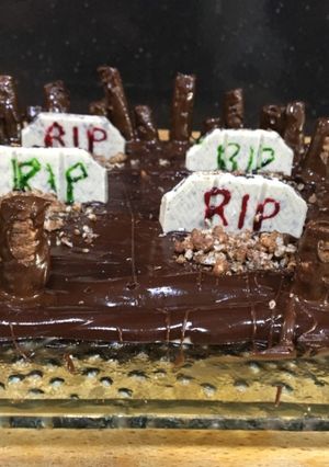 Una foto de Tarta cementerio de galletas 🍪 para Halloween 👻