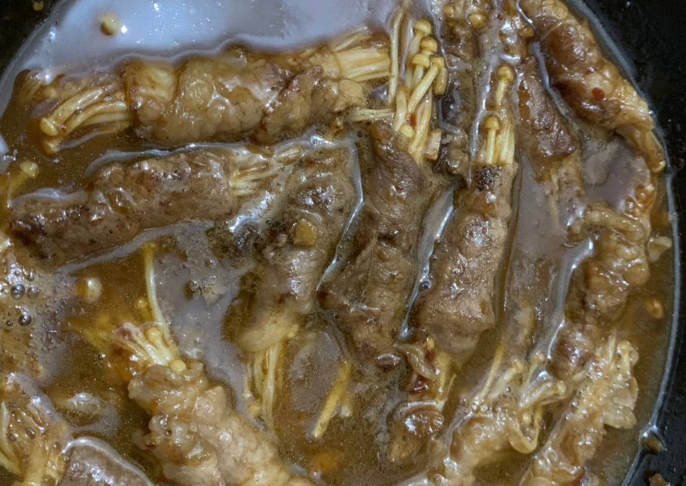 Enoki beef roll saos tiram