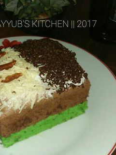 Foto resep Bolu Pandan Cokelat Sederhana