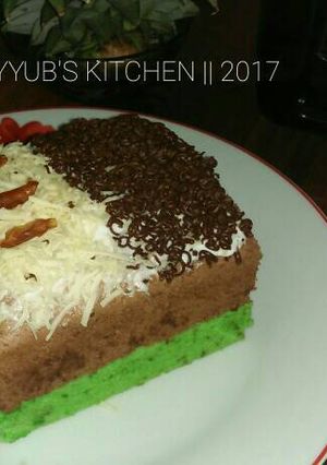 Foto resep Bolu Pandan Cokelat Sederhana