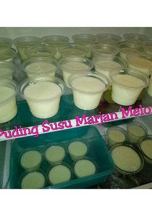 Foto resep Puding susu marjan melon