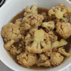 Cauliflower with soya bean sauce A picture of Cauliflower with soya bean sauce.