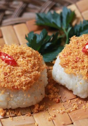 Foto resep Ketan serundeng pedas