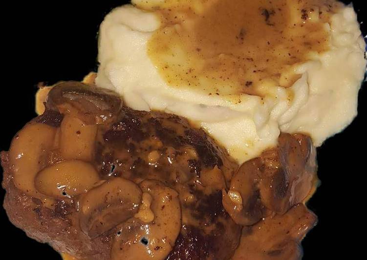 Recipe: Appetizing Salisbury Steak with Mushroom Marsala Sauce