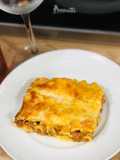 Lasaña en salsa boloñesa