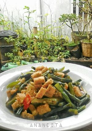 Foto resep tumis kacang panjang tempe