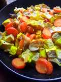 Tumis tahu kuning,Wortel&Jamur Kancing tanpa minyak~diet friendly✨