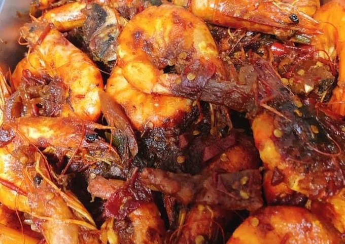 Udang balado pedas