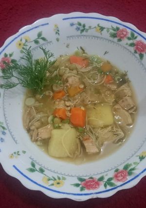 صورة لوصفة شوربة الخضار بالدجاج