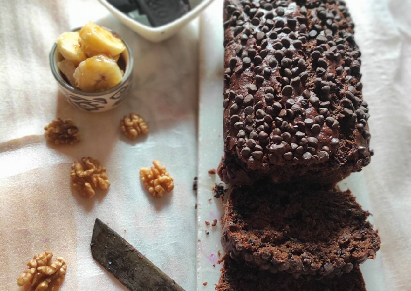 Walnut Chocolate Banana Bread