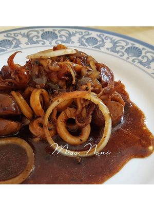 Foto resep Cumi Bakso Lada Hitam Lezat