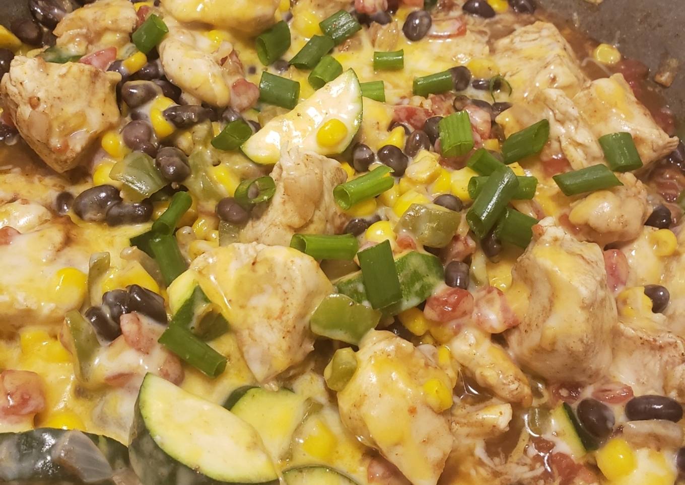 Low carb Tex Mex Chicken zucchini skillet