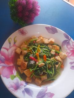 Foto resep Tumis bayam tahu