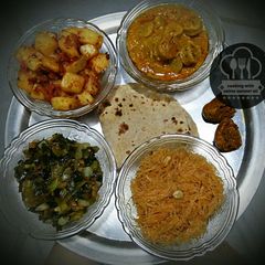 A picture of Vege thali for sabzi lovers.