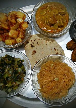 A picture of Vege thali for sabzi lovers.