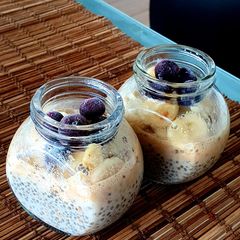 A picture of Chia pudding: peanut butter 🥜.