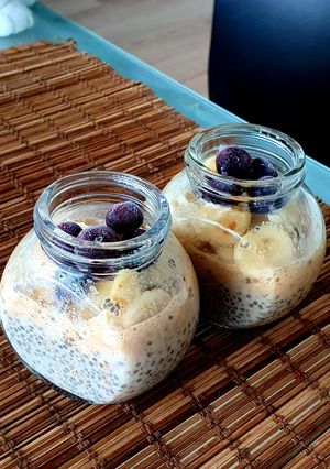 A picture of Chia pudding: peanut butter 🥜.