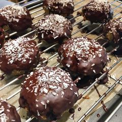 Chocolate Covered Oat & Coconut Cookies A picture of Chocolate Covered Oat & Coconut Cookies.