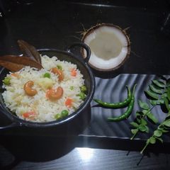 Coconut milk pulao A picture of Coconut milk pulao.