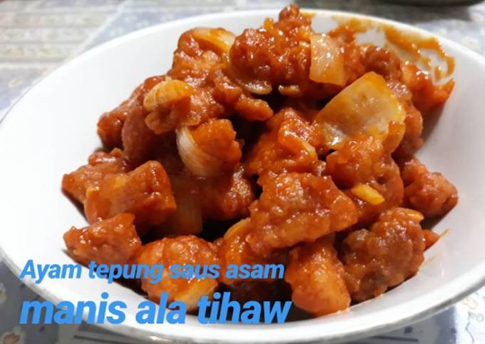 Langkah Mudah untuk Membuat Ayam tepung saus asam manis simple Anti Gagal