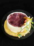 Panna cotta de queso de cabra con coulis de higo y limón