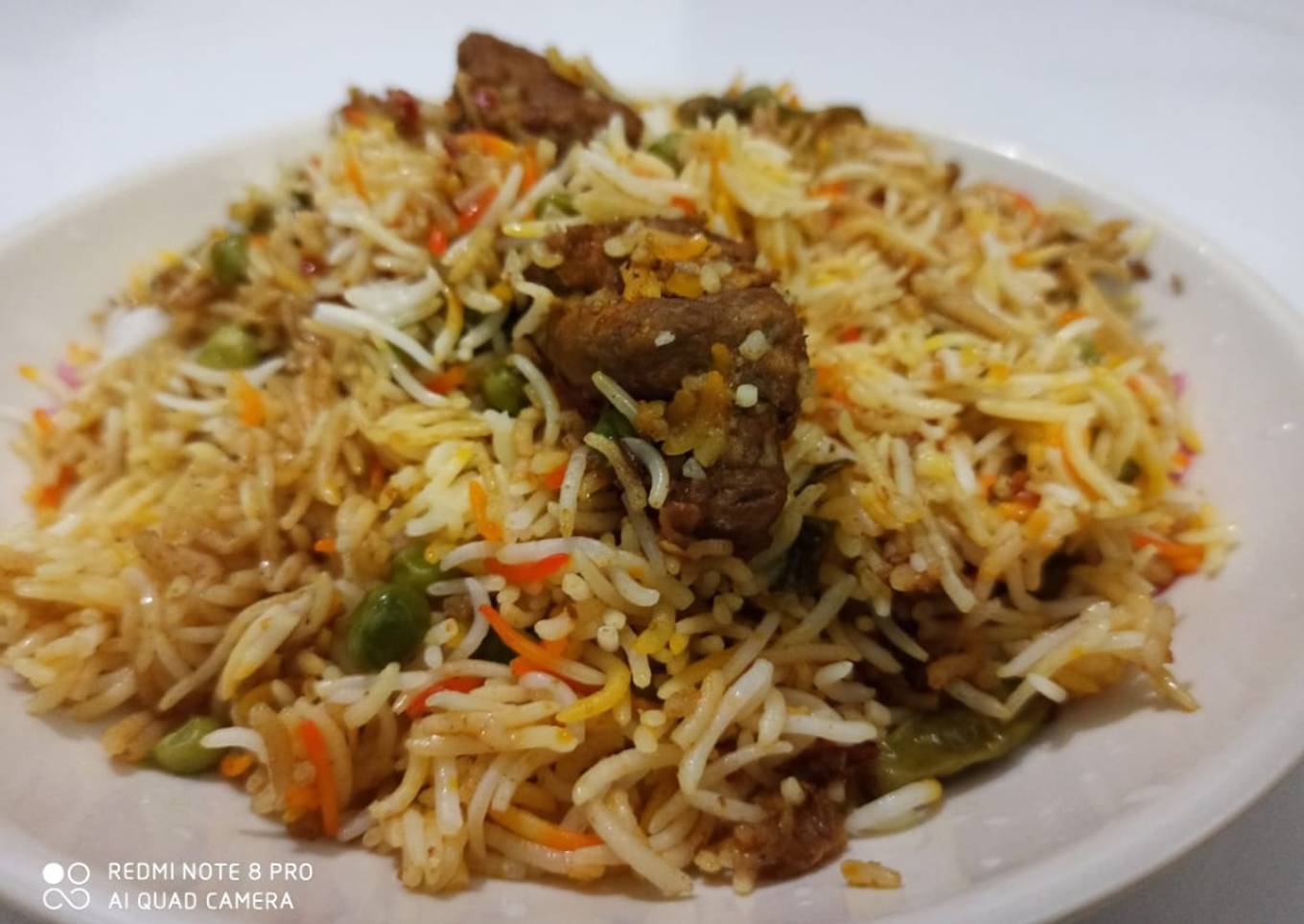 Special beef matar biryani