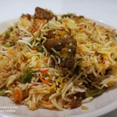 Special beef matar biryani A picture of Special beef matar biryani.
