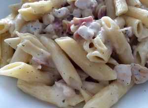 Foto principal de Macarrones carbonara con pollo