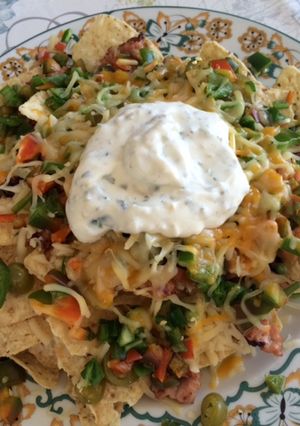 A picture of San Fernando-Style Tex-Mex Nachos.