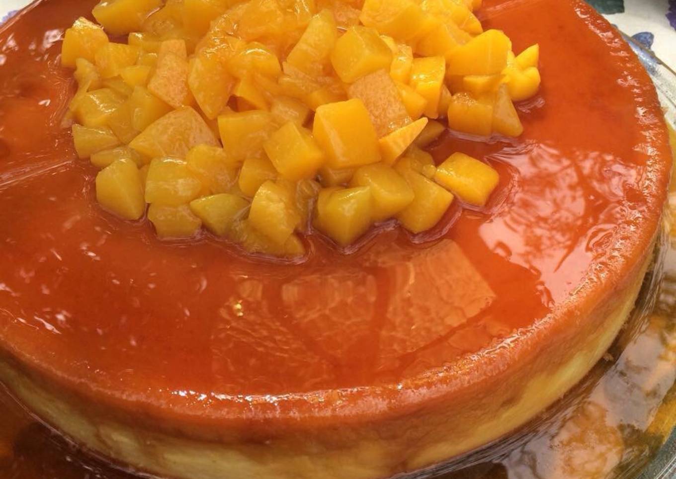 Flan Napolitano and Conserva de Duraznos
