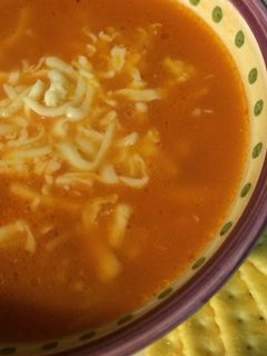 Una foto de Sopa de fideos con queso