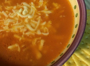 Una foto de Sopa de fideos con queso
