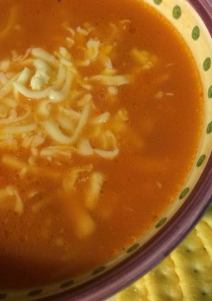 Una foto de Sopa de fideos con queso