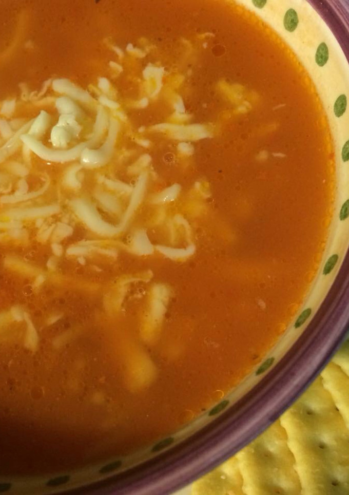 Una foto de Sopa de fideos con queso