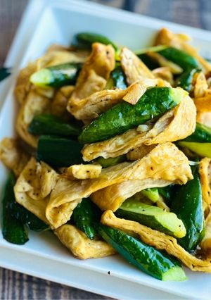 豆皮小黃瓜/家常菜 的食譜成品照片