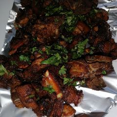 A picture of Baked (chopped) pork ribs.